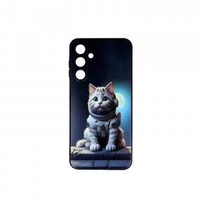 Samsung A16 black nugarėlė Astronaut Cat Design00317