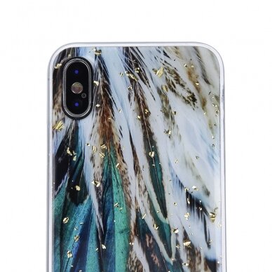 Samsung A02s/A03s Gold Glam Feathers nugarėlė 3