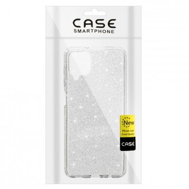 Samsung A12 clear Crystal Glitter nugarėlė 5