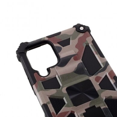 Samsung A12 green camouflage ARMOR METAL nugarėlė 8