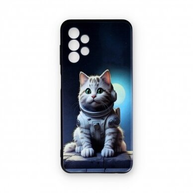 Samsung A13/A04s black nugarėlė Astronaut Cat Design00317