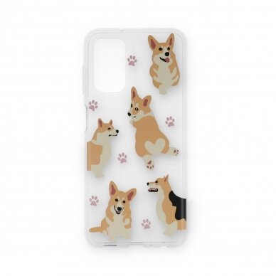 Samsung A13/A04s clear nugarėlė Corgi Design00303