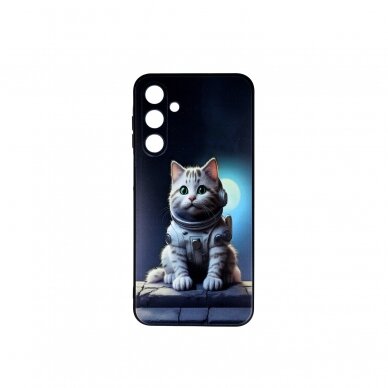 Samsung A16 black nugarėlė Astronaut Cat Design00317 1