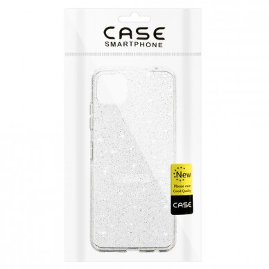 Samsung A22 5G clear Crystal Glitter nugarėlė 5