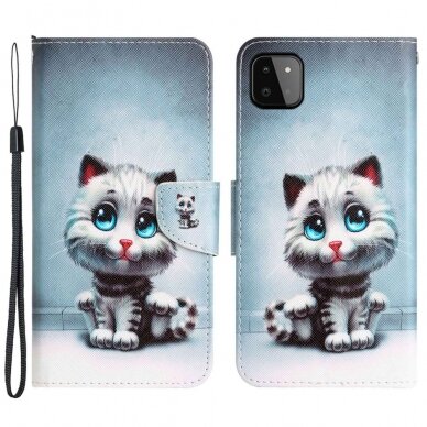 Samsung A22 5G Tracy fashion dėklas Cat with blue Eyes