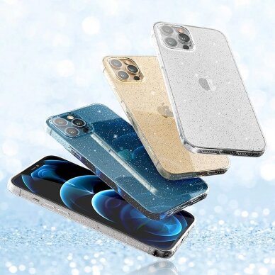 Samsung A22 clear Crystal Glitter nugarėlė 8