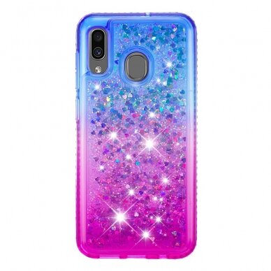 Samsung A30/A20 mėlyna+violetinė Tracy water diamond nugarėlė 1