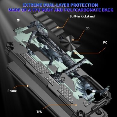 Samsung A33 5G juoda camouflage ARMOR METAL nugarėlė 5