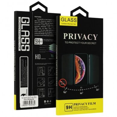 Samsung A34 5G black pilnas 5D PRIVACY stiklas 6