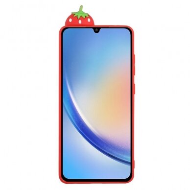 Samsung A34 5G raudona nugarėlė Strawberry 4D 2