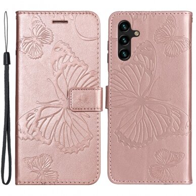 Samsung A34 5G rausvas Tracy K.FLEXI dėklas Butterflies