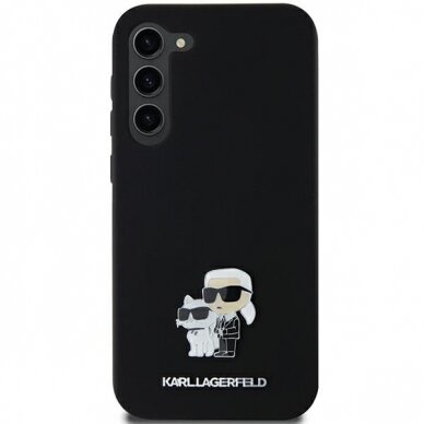 Samsung A35 5G black Liquid Silicone Karl&Choupette Metal Pin KARL LAGERFELD nugarėlė