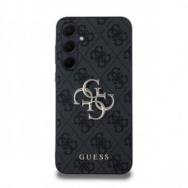 Samsung A35 5G black PU Leather 4G Metal Logo GUESS nugarėlė 2