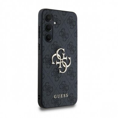 Samsung A35 5G black PU Leather 4G Metal Logo GUESS nugarėlė 3