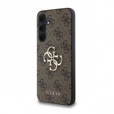 Samsung A35 5G brown PU Leather 4G Metal Logo GUESS nugarėlė 1