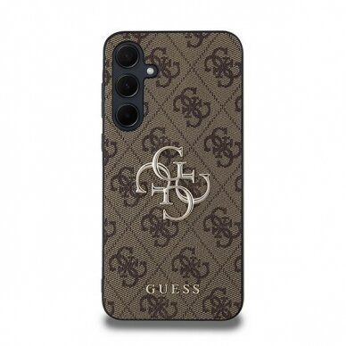 Samsung A35 5G brown PU Leather 4G Metal Logo GUESS nugarėlė 2