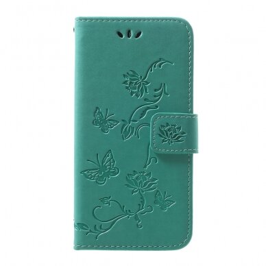 Samsung A40 green Tracy K.FLEXI dėklas Butterfly and Flower