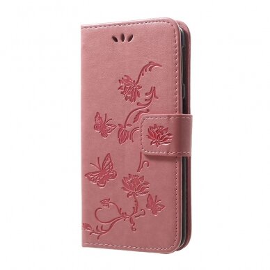 Samsung A40 pink Tracy K.FLEXI dėklas Butterfly and Flower 1