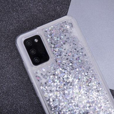 Samsung A40 sidabro spalvos WATER SPARKLE nugarėlė 6