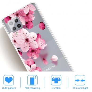 Samsung A42 5G Tracy clear nugarėlė Pink Flower 4