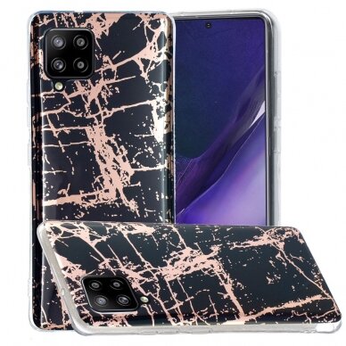 Samsung A42 5G Tracy nugarėlė Black&Gold Marble