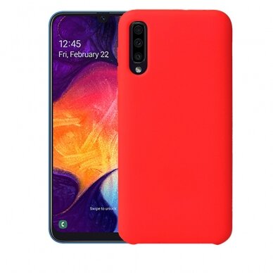 Samsung A50 raudona SILICONE nugarėlė