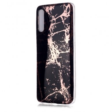 Samsung A50 Tracy nugarėlė Black&gold Marble 1