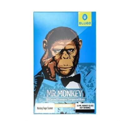 Samsung A51 black pilnas Mr. Monkey 5D stiklas 1