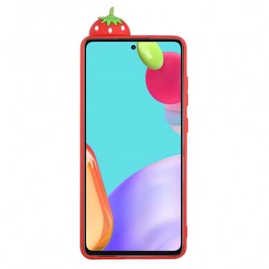 Samsung A52/A52 5G raudona nugarėlė Strawberry 4D 1