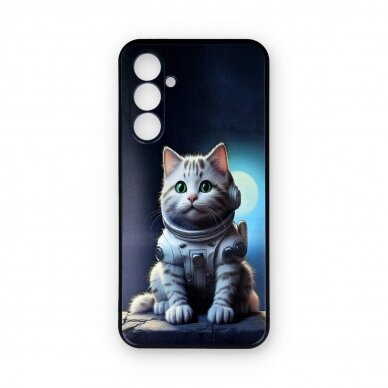 Samsung A54 5G black nugarėlė Astronaut Cat Design00317