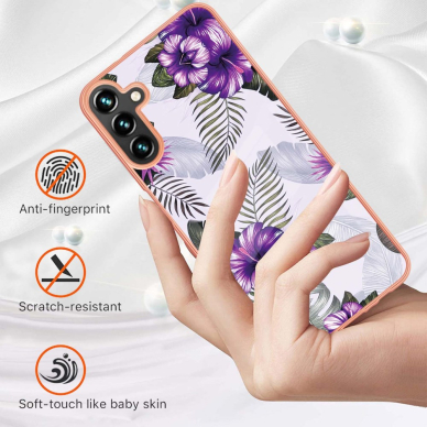 Samsung A54 5G Tracy nugarėlė MILKY WAY MARBLE Purple Flower 1