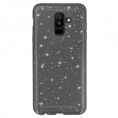 Samsung A6 PLUS 2018 dark clear Crystal Glitter nugarėlė 1