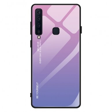 Samsung A9 2018 rausva+alyvinė tracy GLASS nugarėlė 1