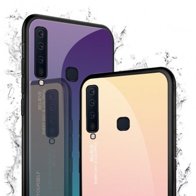 Samsung A9 2018 rausva+alyvinė tracy GLASS nugarėlė 2