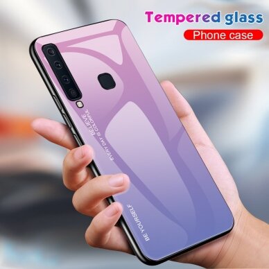 Samsung A9 2018 rausva+alyvinė tracy GLASS nugarėlė 4