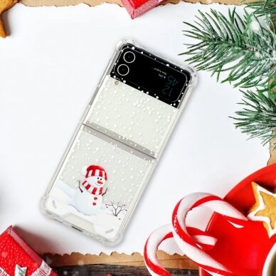 Samsung FLIP4 5G Tracy shock clear nugarėlė Christmas Snowman 4