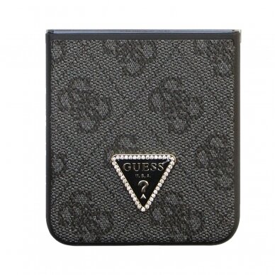 Samsung FLIP5 5G black PU Leather Triangle GUESS nugarėlė 5