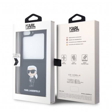 Samsung FLIP5 5G black Silicone Ikonik KARL LAGERFELD nugarėlė 1