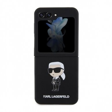 Samsung FLIP5 5G black Silicone Ikonik KARL LAGERFELD nugarėlė 9