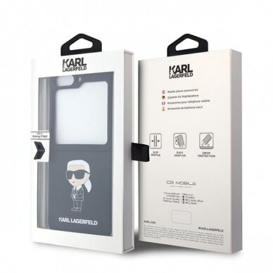 Samsung FLIP5 5G black Silicone Ikonik KARL LAGERFELD nugarėlė 15