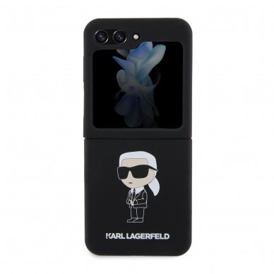 Samsung FLIP5 5G black Silicone Ikonik KARL LAGERFELD nugarėlė 7