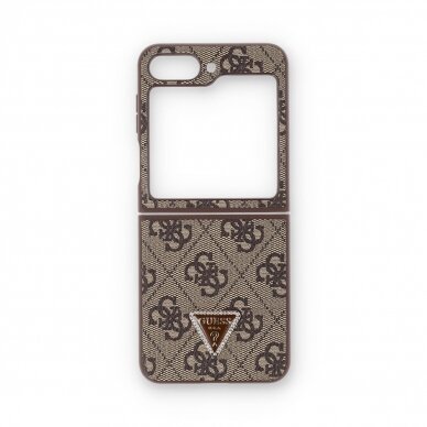 Samsung FLIP5 5G brown PU Leather Triangle GUESS nugarėlė