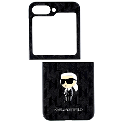 Samsung FLIP6 5G black Saffiano Monogram Ikonik Pin KARL LAGERFELD nugarėlė 2