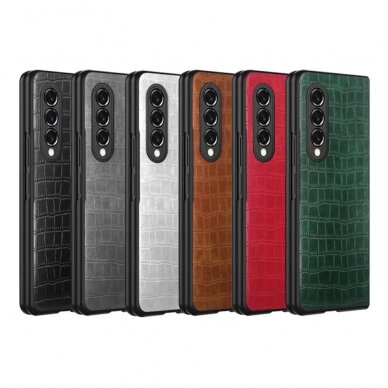 Samsung Fold3 5G dark green CROCODILE nugarėlė 6