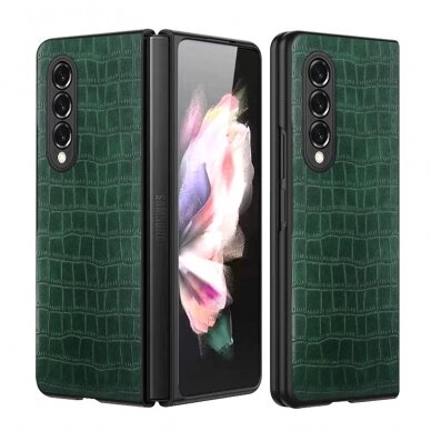 Samsung Fold3 5G dark green CROCODILE nugarėlė