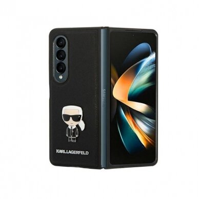 Samsung FOLD4 5G black Saffiano Ikonik KARL LAGERFELD nugarėlė