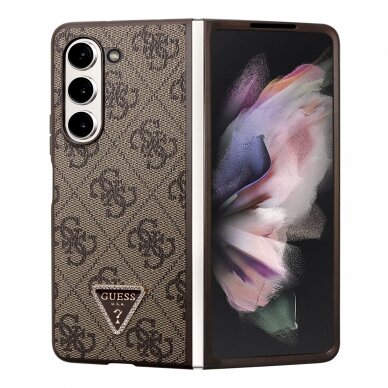 Samsung Fold5 5G brown PU Leather Triangle GUESS nugarėlė