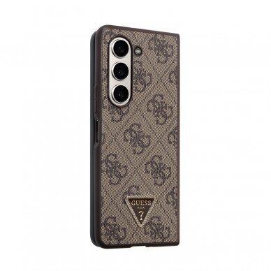 Samsung Fold5 5G brown PU Leather Triangle GUESS nugarėlė 4