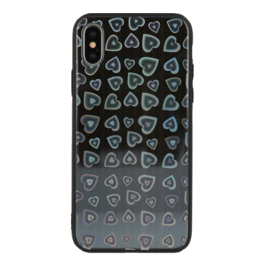 Samsung J5 2017 juoda HEART GLASS nugarėlė 1