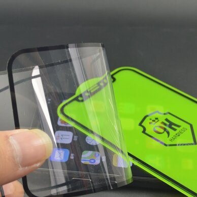 Samsung Note 10 LITE apsauginis black 3D FLEXIBLE stiklas 3